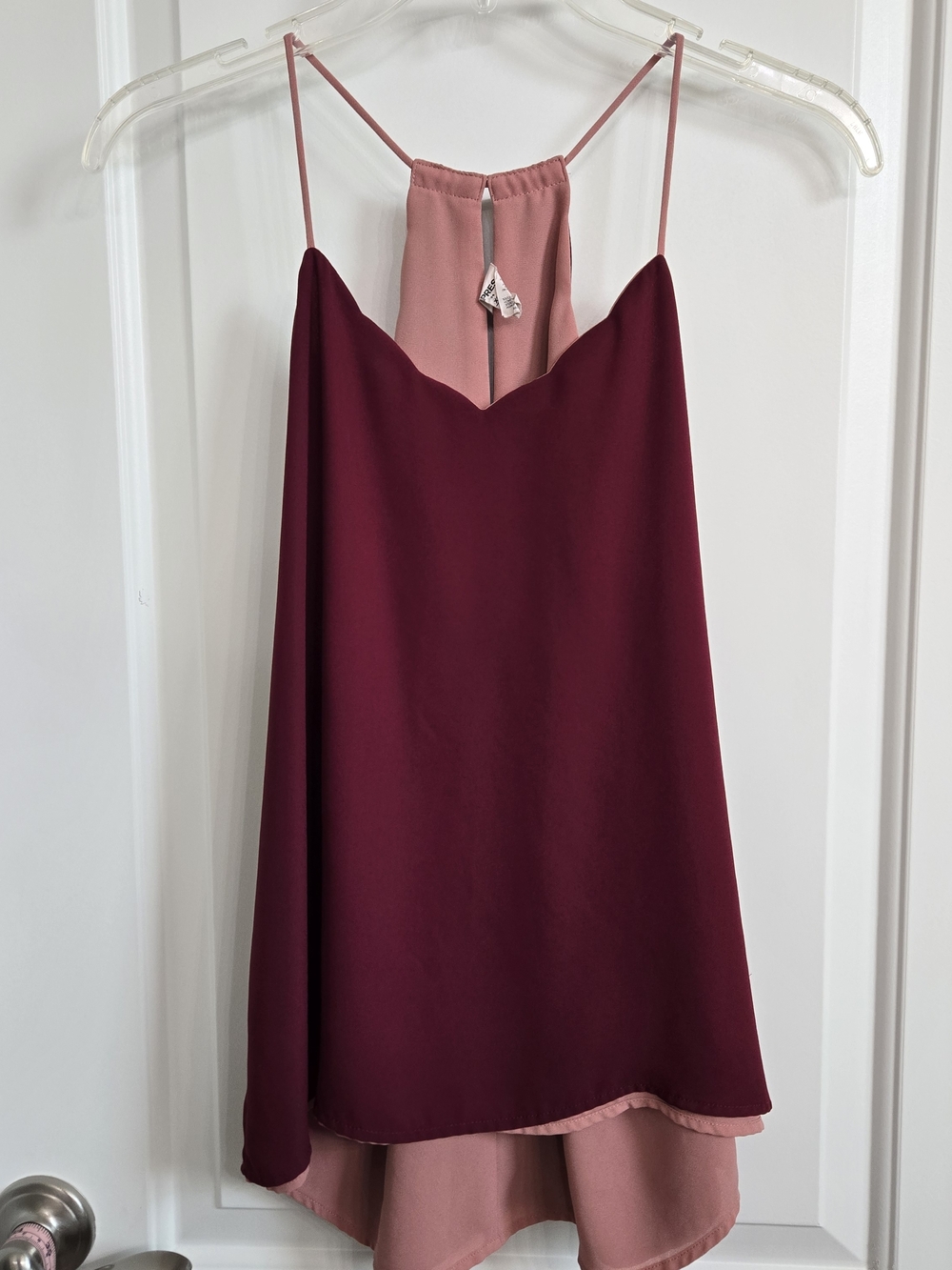 Express Two-Tone Burgundy and Dusty Pink Top